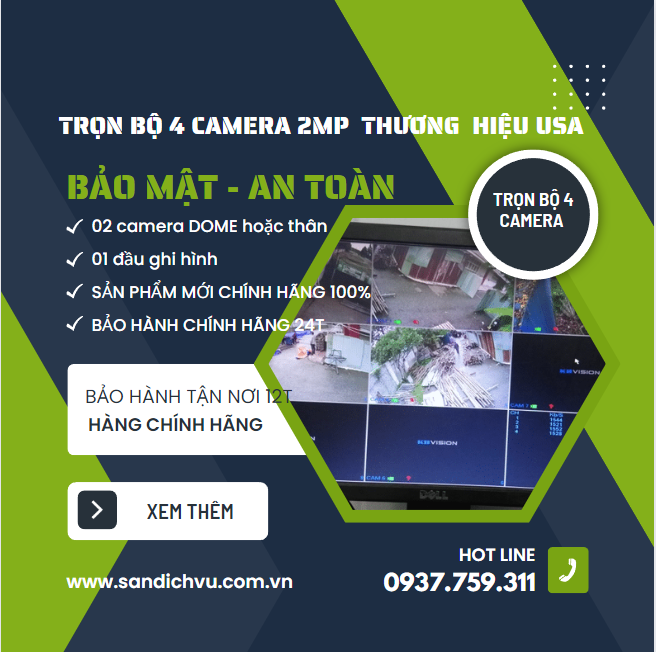   Trọn bộ 4 camera thương hiệu USA