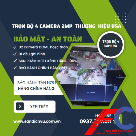Trọn bộ 4 camera thương hiệu USA
